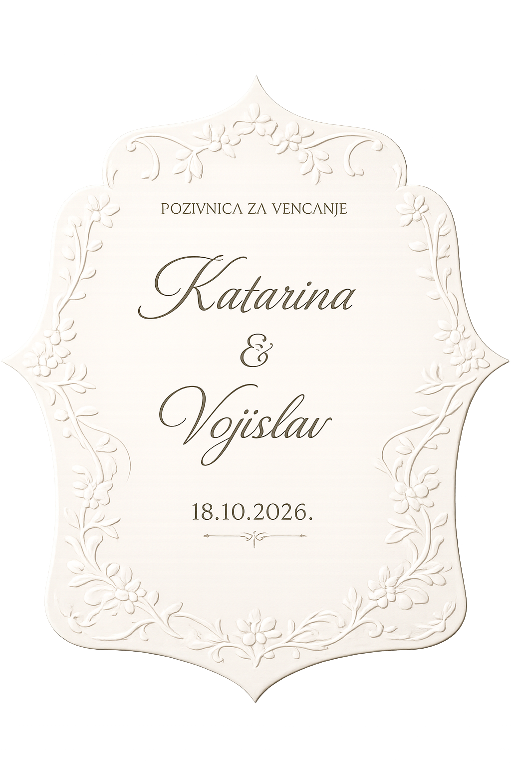 Pozivnica za venčanje — Katarina i Vojislav, 18.10.2026.